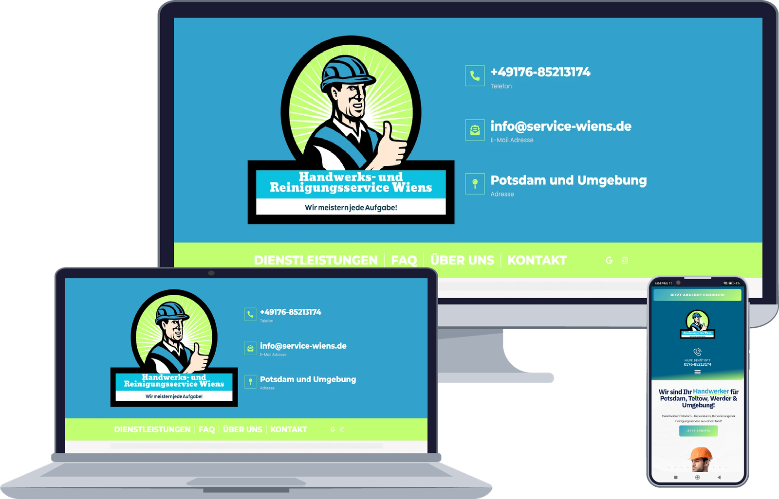 Service Wiens Webseite - Handwerker aus der Nähe von Berlin in Potsdam - Webdesign Kaiserslautern von LinkITUp